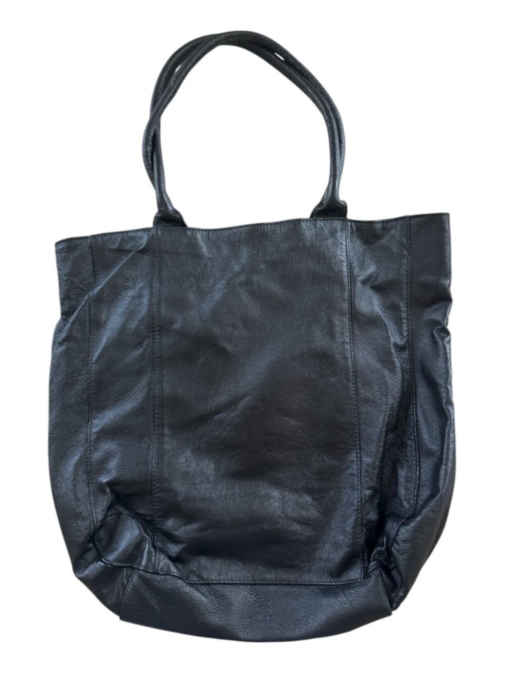 Vintage Chico's Black Leather Tote Bag Large Shoulder Bag
